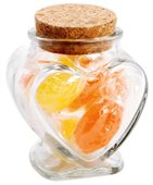 60 gram Glass Heart Jar Corporate Colour Acid Drops