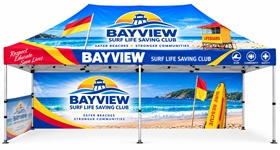 6m x 3m Printed Marquee With Back And Side Wall