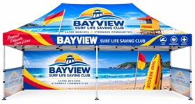 6m x 3m Printed Marquee With Back And Two Side Walls