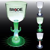 7oz Clear Acrylic Novelty Light Up Stem Wine Glass