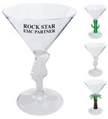 7oz Clear Acrylic Novelty Stem Martini Glass