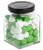 90 gram Small Square Jar Corporate Colour Chocolate Beans