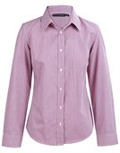 Ainsley Ladies Two Tone Mini Gingham Long Sleeve Shirt