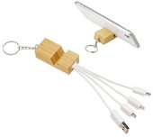 Bamboo 4 In 1 Charge Cable Keyring