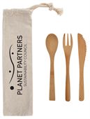 Bamboo Cutlery Set With Pouch