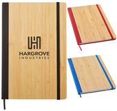 Bamboo Front Cover Notebook With Ribbon Bookmark