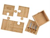 Bamboo Puzzle Cheese Tray Set