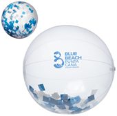 Beach Ball Filled With Blue And Silver Confetti
