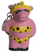 Beach Pig Stress Toy Key Chain