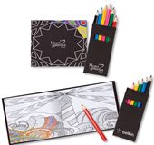 Black Cover Colouring Book & 6 Pencil Pack