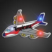 Twinkling Airplane LED Light Up Badge