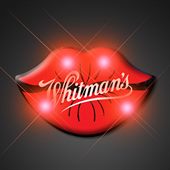 Twinkling Red Lips LED Light Up Badge