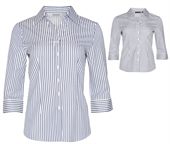 Brynn Ladies Sateen Stripe 3/4 Sleeve Shirt