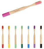 Colourful Handle Small Round Bamboo Toothbrush