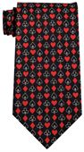 Deck Of Cards Black Polyester Tie