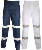 Double Hoops Taped Cotton Drill Cargo Pants