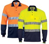 Centaur Hi Vis Two Tone Long Sleeve Polo With Reflective Tape