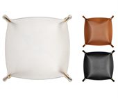 Faux Leather Catchall Tray
