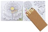 Flower Theme Colouring Book & 8 Pencil Pack