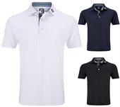 Footjoy Mens Stretch Pique with Gingham Trim Golf Shirt