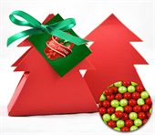 Green And Red Chocolate Balls In Xmas Tree Box
