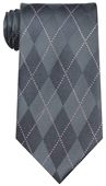 Grey Coloured Diamond Pattern Silk Tie