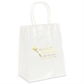 H1A Small White Gloss Paper Bag Twisted Paper Handles