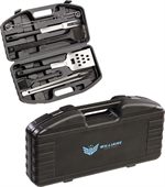 Hardshell Cased 9-Piece Stainless BBQ Set
