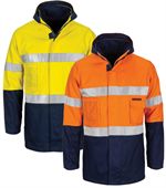 Hi Vis 4 In 1 Cotton Drill Jacket with Reflective Tape