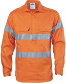 Hi Vis Cool Breeze Long Sleeve Closed Front Shirt With Reflective Tape