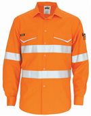 Hi Vis RipStop Cotton Cool Long Sleeve Shirt With CSR Reflective Tape