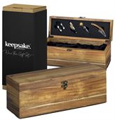 Keepsake Acacia Wine Box Gift Set