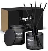 Keepsake Matte Black Candle and Diffuser Set