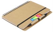 Kraft Notebook with Notes and Flags
