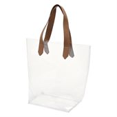 Odessa Leatherette Handled Clear Bag