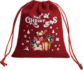 Large Red Velvet Drawstring Gift Bag