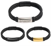 Leather Double Braided Bracelet With Magnetic Clasp