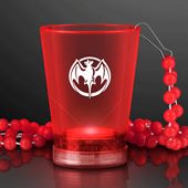 LED Shot Glass Red With Red Bead Necklace