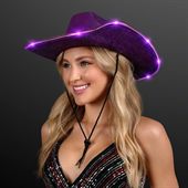 Light Up Brim Purple Cowboy Hat