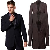 Mens Wool Blend Stretch Two Buttons Jacket