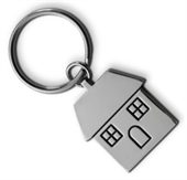 Small Metal House Key Ring