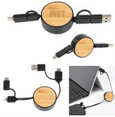 Mondovi Bamboo Retractable Charging Cable