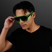 Neon Green Line Aviator Glasses
