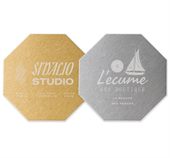Octagonal Engraved Metal Coaster