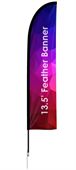 P1A Large Straight Feather Banner One Side Print