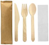 Picnic Pal 4 Piece Wooden Cutlery Set