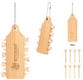 Pinehurst Bamboo Golf Tee Set Keychain