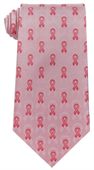 Pink Ribbon Polyester Tie