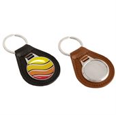 Faux Leather Domed Keyring