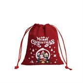 Small Red Velvet Drawstring Gift Bag